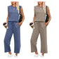 🔥LAST DAY SALE ONLY ￡17.99!!👚2026 New Women's Sleeveless Top & Wide-Leg Pants 2-Piece Set