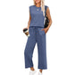 🔥LAST DAY SALE ONLY ￡17.99!!👚2026 New Women's Sleeveless Top & Wide-Leg Pants 2-Piece Set