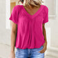 ✨2026 Hot Sale 50% Off✨Women's Ruched V-Neck Short-Sleeve Top
