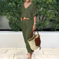 Loose V-neck Top and Pocket Pants