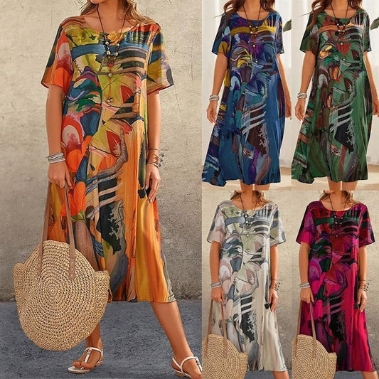 🔥Special Offer: 70% Off💃Elegant Mulberry Silk Tropical Breeze Dress