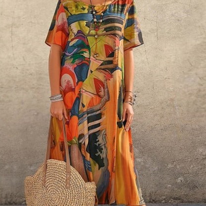 🔥Special Offer: 70% Off💃Elegant Mulberry Silk Tropical Breeze Dress