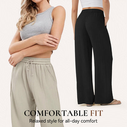 🔥LAST DAY SALE 70% OFF👍✨Lightweight Linen Pants Solid Color Drawstring Casual Pants🥰Breathable & Skin-Friendly