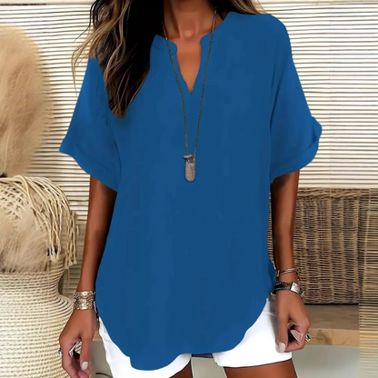 🌸Summer Sale 60% OFF👕Fashion Loose Solid Color Short Sleeve Top