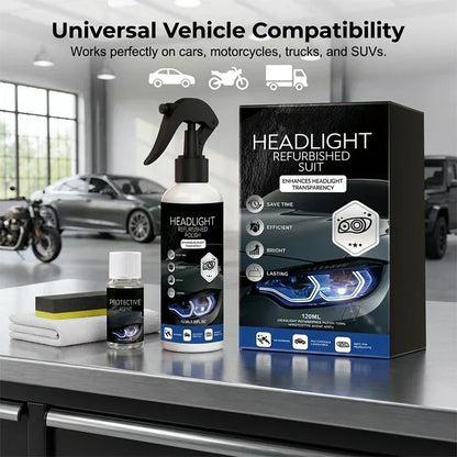 🏆LAST DAY SALE: ONLY ￡7.99!!🚗 🔆Professional Car Headlight Restoration Kit🫧 – Removes yellowing & scratches, restores clarity & UV protection – easy DIY solution ✨