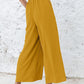 🔥Women's High Waisted Wide Leg Linen Elastic Smock Waist Capri Pants