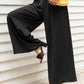 🔥Women's High Waisted Wide Leg Linen Elastic Smock Waist Capri Pants
