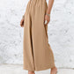 🔥Women's High Waisted Wide Leg Linen Elastic Smock Waist Capri Pants