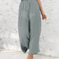 🔥Women's High Waisted Wide Leg Linen Elastic Smock Waist Capri Pants