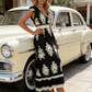👗New arrival 60% OFF!🏖️Women's V-Neck Baroque Print Flowy Maxi Dress