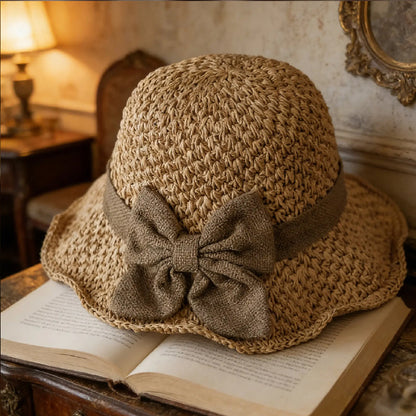 👒New Arrival 60% OFF!🌞Elegant Woven Straw Sun Hat with Bow