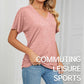 🌸Last Day Promotion!!🌸Women's V-Neck Loose Soft Solid Color Short Sleeve Top