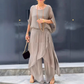 💖Spring Sale💖Loose Top & Slit Wide-Leg Pants Chiffon 2-Piece Set