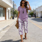 🥳SUMMER HOT SALE 70% OFF!🔥Casual Round Neck Layered Tunic Top and Wide Leg Pants Set