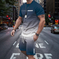 🎁New Arrival 50% OFF💥Men's Gradient Color T-Shirt & Shorts Set