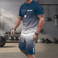 🎁New Arrival 50% OFF💥Men's Gradient Color T-Shirt & Shorts Set