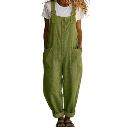 💕New Arrivals💕Women's Casual Loose Fit Button-Front Overalls