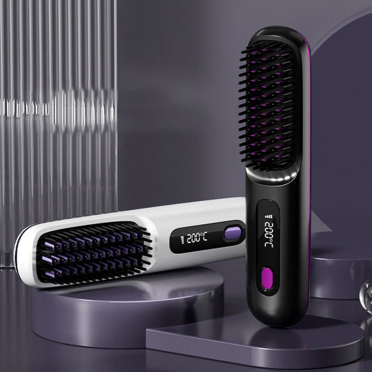 💁‍♀️Wireless Ceramic Hair Straightening Comb – Fast Heating, Anti-Frizz & Tangle-Free Design✨