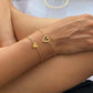 2PCS Matching Heart Charm Bracelet Set