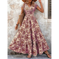 🏖️Summer Cool Deal: 60% OFF!!💃Women’s V-Neck Smocked Floral Maxi Dress – Lightweight Cotton Blend, Summer Essential