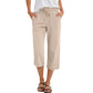 Women's Cotton-Linen Blend Cropped Pants