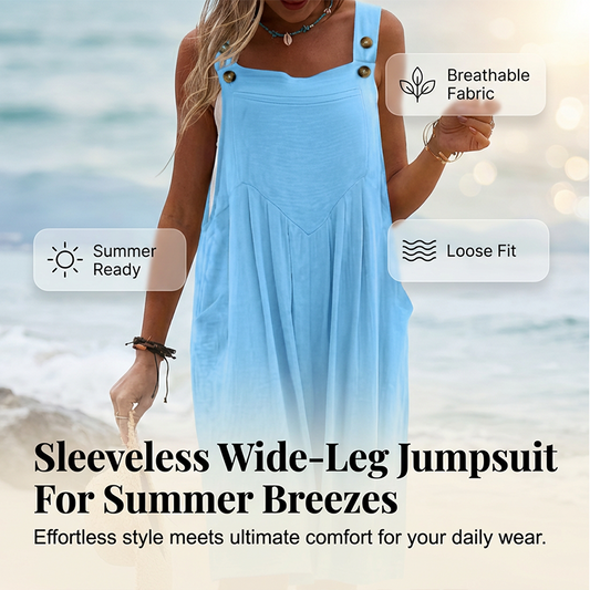 🌸 LIMITED TIME 70% OFF! ✨Sleeveless Wide-Leg Jumpsuit For Summer Breezes