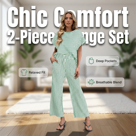 New Arrival 70% OFF🎀Striped Loungewear 2-Piece✨Women's Relaxed Lounge Set
