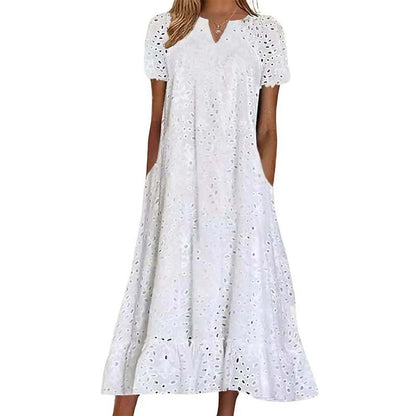 💖Summer New Arrivals: 60% Off💖Women's Elegant V-Neck Short Sleeve Dress