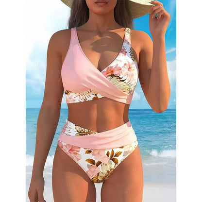 🔥 Women's Floral Print High Waist Bikini Set
