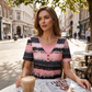 ✨Women's Faux Two-Piece Striped Henley Top