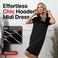 ✨New Arrivals✨Striped Hooded Midi Dress with Pockets