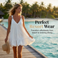 📢📢70% OFF !! ⏰Women's V-Neck Strap Dress with Bubble Ruffle Hem👗