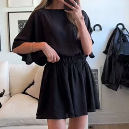 Women's Elastic Waist Flowy Short Dress
