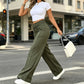 ⏳Last Day Sale Only ￡15.99!!👖💥Women's High-Waisted Straight Leg Trousers – Front seam & elastic back – Versatile, comfortable & perfect for office or casual wear ✨🌸