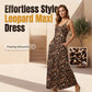 👗LAST DAY SALE ONLY ￡12.99!!🐆Women's Leopard Print Spaghetti Strap Maxi Dress