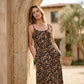 👗LAST DAY SALE ONLY ￡12.99!!🐆Women's Leopard Print Spaghetti Strap Maxi Dress