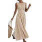 ⏳ TIME-LIMITED SPECIAL 50% OFF! ⏰ Women Casual Striped Maxi Dress Sleeveless – Waist-Defining Tie & Flowy Hem 👗