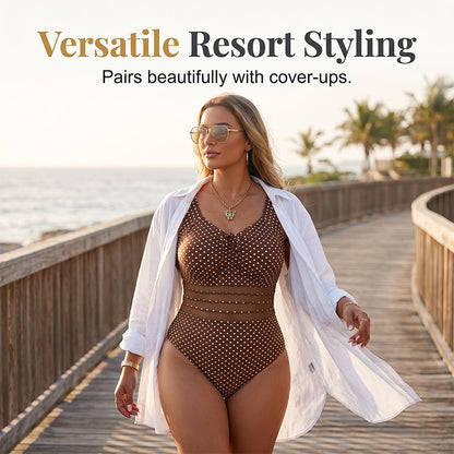 🎁2026 New Arrivals 50% OFF💥Polka Dot Swimsuit – Tummy Control & Vintage Retro Fit