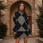 ⏳ LAST DAY SALE – 50% OFF! 🍂✨ Women's Argyle Knit Sweater & Skirt Set – Elegant, Cosy & Effortlessly Chic