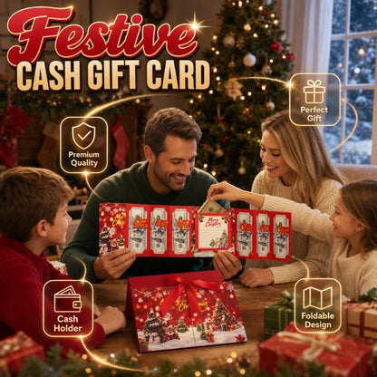 🎄 Christmas Sale – 50%! 💖BUY 1 GET 1 FREE✨ Festive Cash Gift Card Holder – Multi-Slot Organization, Holiday Notes Space & Ribbon Envelope – Turn Cash into a Thoughtful Christmas Gift 💌