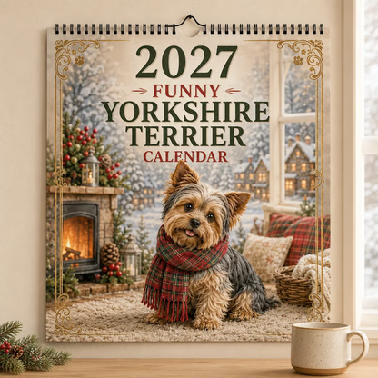 📅🐶Surprise Price: Only £8.99!!!⭐2027 Yorkshire Terrier Wall Calendar