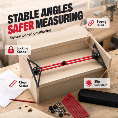 📢📢40% OFF !! 📐🔧 Multi-Function Woodworking Marking Tool Kit – Measure, Lock & Mark