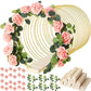 😍Last Day Hot Sales - 50% OFF🎁Gold Metal Floral Hoop Centerpiece with Wooden Stand