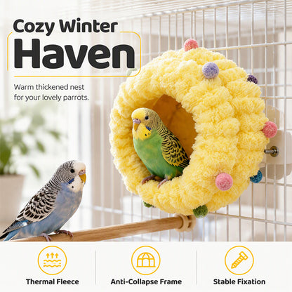 🐦 Save 50%! ☁️ Hanging Bird Bed – Coral fleece & cage-friendly comfort ✨