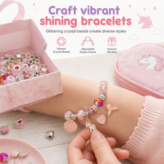 🥳 HOT SALE – 50% OFF! 💎 Kids DIY Charm Bracelet Making Kit for Girls ✨
