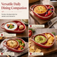 🔥 Christmas HOT SALE🤩🍽️ Retro Ceramic Divided Baking Dish with Single Handle ✨🏡💖