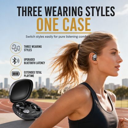 🔥New Arrival-50% OFF🎧B115 3-in-1 Bluetooth Earphones ✨ Ear Clip · In-Ear · Sleep Modes | 🔇 Noise Cancelling | 🔋 Ultra Long Battery | 6 Pairs of Ear Tips Included