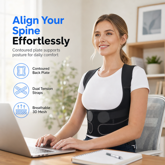 ⏳🔥LIMITED-TIME 50% OFF! ⏰🧍Posture Corrector with 4 Support Bars & 3D Lumbar Pad🍃 – Breathable, Adjustable Support for Desk Days & Daily Wear ✨