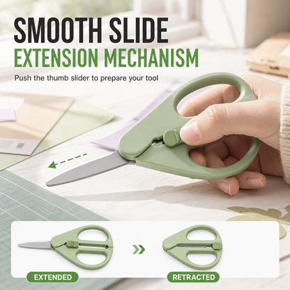 📢📢40%  OFF !! ⏰Portable Retractable Safety Scissors for Kids and Adults Multi-Purpose Handheld Scissors for DIY Paper Cutting and Package Opening