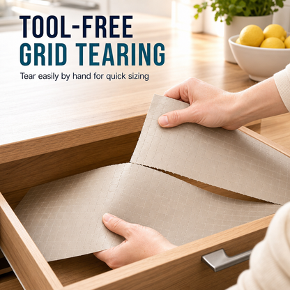 ⏳🔥LIMITED-TIME 50% OFF!⏰✨ Easy-Tear Non-Slip Drawer Liner – Tear to Fit, No Measurement Required Tear to Fit Mat for Desks and Shelves🛋️